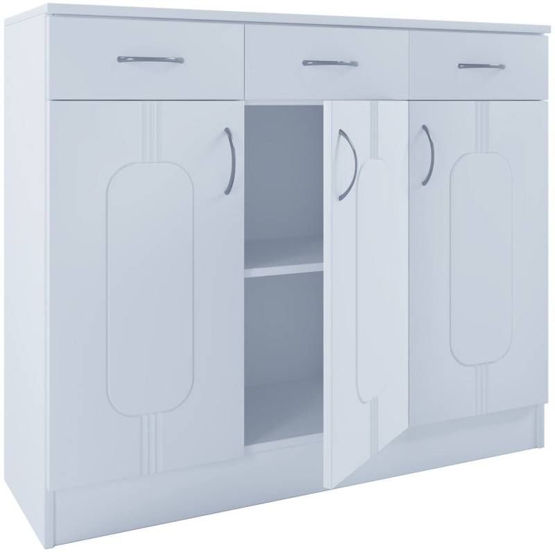 VCM Kommode Holz Kommode Sideboard Anrichte Balia 3 Drehtüren von VCM
