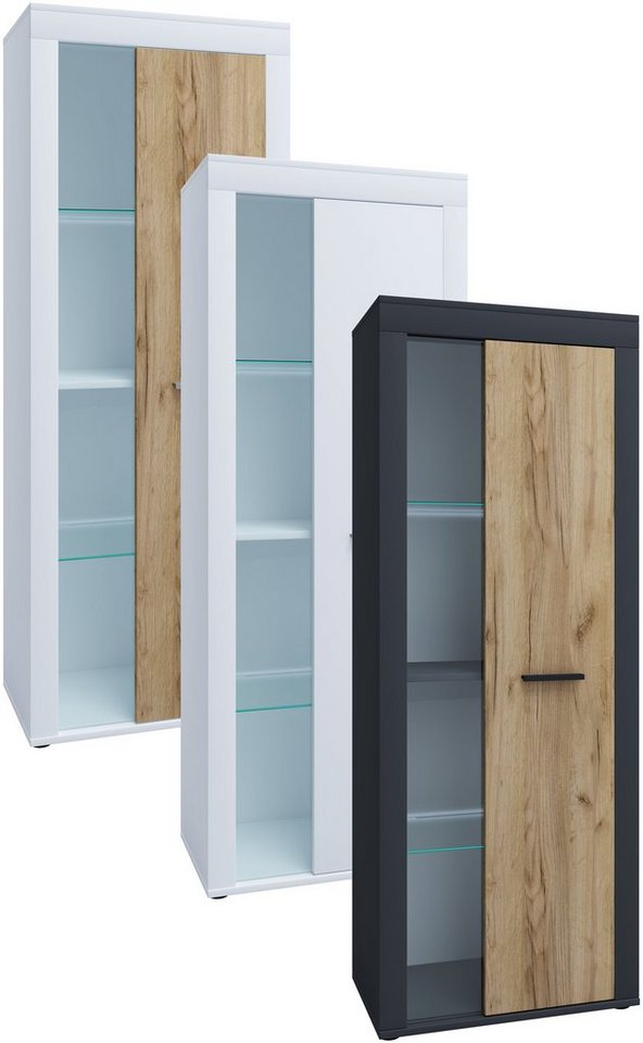 VCM Kommode Schrank Vitrine Wohnzimmer Holz Glas Usilo von VCM