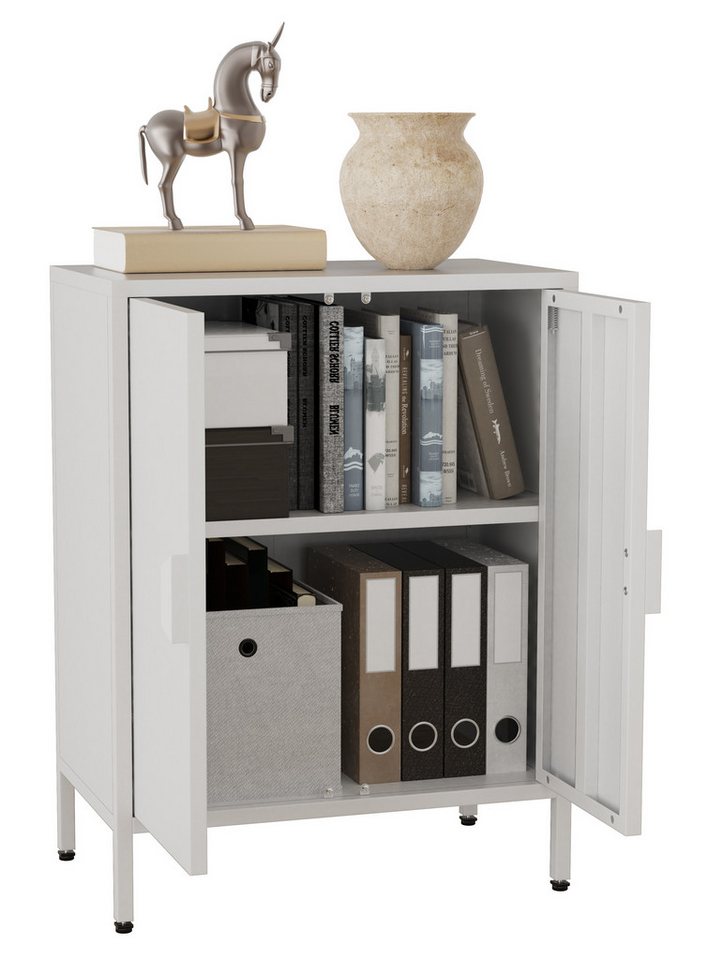 VCM Kommode Stahl Kommode Sideboard Schrank Drehtüren Flokas S von VCM