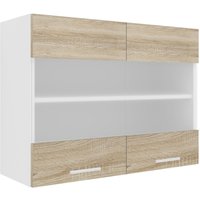 VCM Küchenschrank Breite 80 cm Matt Glastür Hängeschrank Küche Küchenmöbel Esilo von VCM