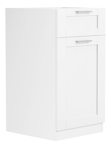 VCM Küchenschrank | Maße ca. H. 82 x B. 40 x T. 46 cm | Unterschrank mit Einer Drehtüre und Einer Schublade im Landhaus Stil | Küchenmöbel - Colura von VCM