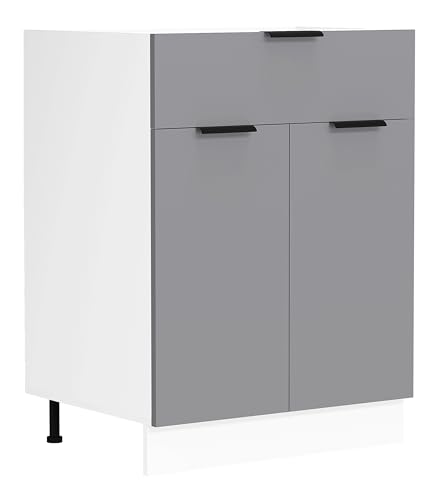 VCM Küchenschrank | Maße ca. H. 82 x B. 60 x. T. 46 cm | Unterschrank mit Zwei Drehtüren und Einer Schublade | Küchenmöbel - Fasola von VCM