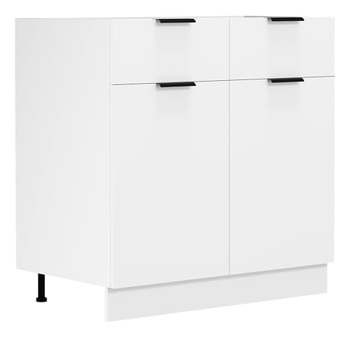 VCM Küchenschrank | Maße ca. H. 82 x B. 80 x. T. 46 cm | Unterschrank mit Zwei Drehtüren und Zwei Schubladen | Küchenmöbel – Fasola VCM Küchenschrank | Maße ca. H. 82 x B. 80 x. T. 46 cm | Unterschrank mit Zwei Drehtüren und Zwei Schubladen | Küchenmöbel – Fasola von VCM