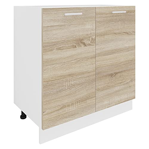 VCM Küchenschrank | Maße ca. H. 82 x B. 80 x. T. 46 cm | Unterschrank mit Zwei Drehtüren | Küchenmöbel - Esilo von VCM