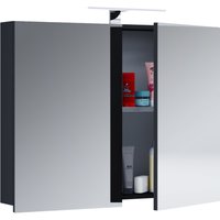 LED Spiegelschrank "Badinos" 80cm Schwarz von VCM