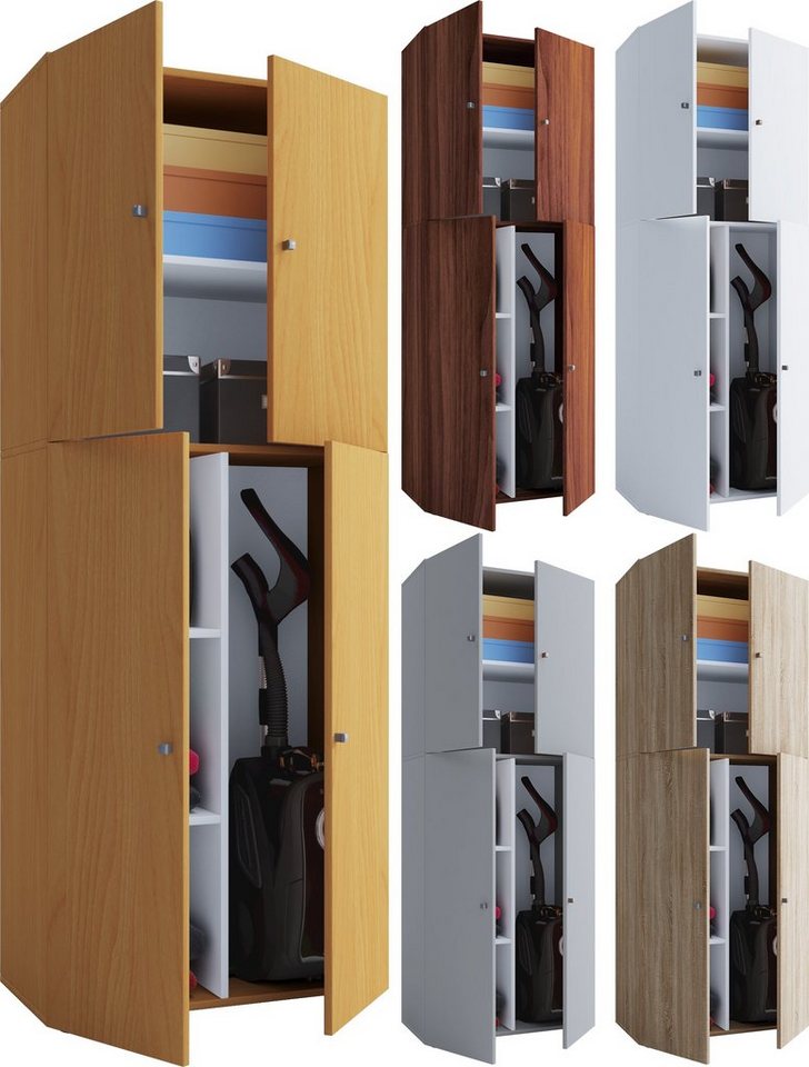 VCM Mehrzweckschrank Holz Besenschrank Staubsauger Putzschrank Lona (1-St) von VCM