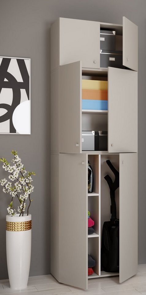 VCM Mehrzweckschrank Holz Besenschrank Staubsauger Putzschrank Lona A von VCM