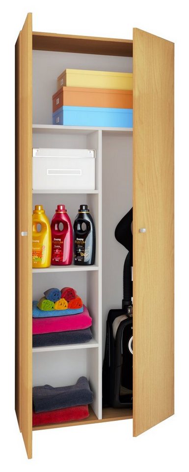 VCM Mehrzweckschrank Holz Besenschrank Staubsauger Putzschrank Vandol von VCM
