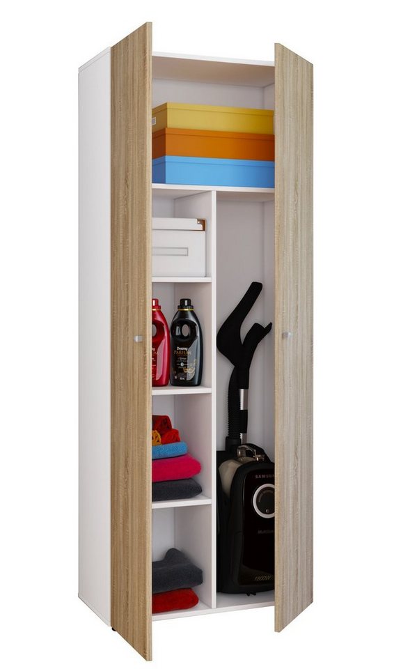 VCM Mehrzweckschrank Holz Besenschrank Staubsauger Putzschrank Vandol K von VCM