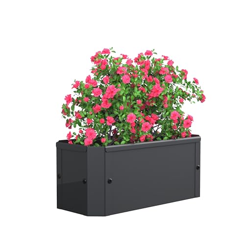 VCM Metall Beet rechteckig | stehender Pflanzkasten | Blumenkasten für Garten Terrasse Balkon | Blumentopf H. 16 x B. 39 x. T. 18 cm | Balora S von VCM