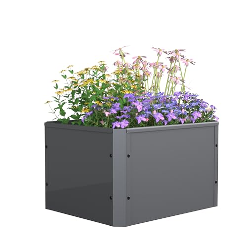 VCM Metall Beet rechteckig | stehender Pflanzkasten | Blumenkasten für Garten Terrasse Balkon | Blumentopf H. 30 x B. 50 x. T. 40 cm | Balora M von VCM