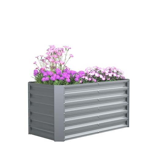 VCM Metall Hochbeet rechteckig | stehender Pflanzkasten | Gartenbeet für Garten Terasse | Pflanzbeet H. 60 x B. 120 x. T. 60 cm | Galdo L von VCM
