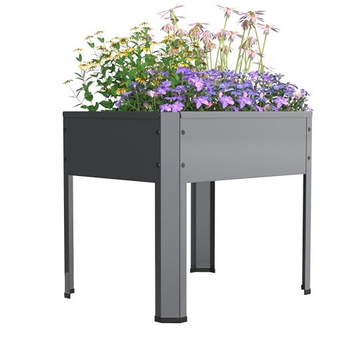 VCM Metall Hochbeet rechteckig | stehender Pflanzkasten | ideal für Kinder | Blumenkasten für Garten Terrasse Balkon | Blumentopf H. 45 x B. 50 x. T. 40 cm | Balora M von VCM