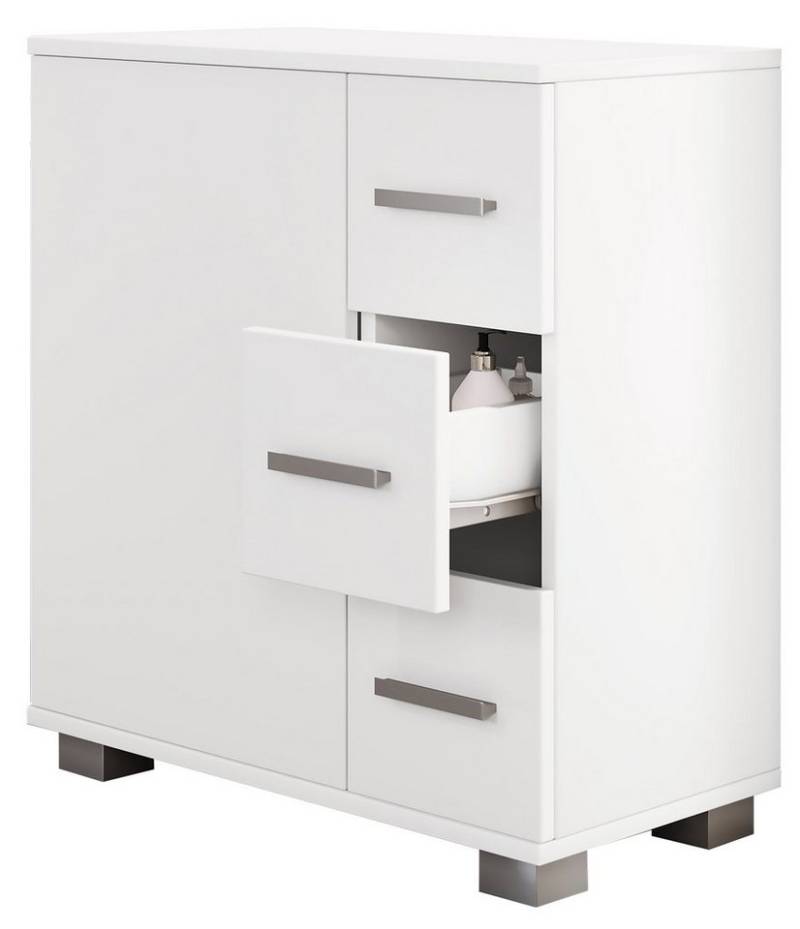 VCM Midischrank Holz Badmöbel Midischrank Bad Schublade Zalo von VCM