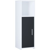Midischrank mit Drehtüre und 2 Fächer Zalo L Weiß/Schwarz von VCM