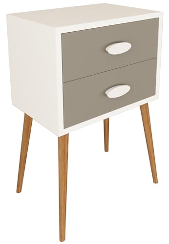VCM Nachtschrank | Beistelltisch mit Schubladen | Nachttisch | Maße ca. H. 70 x B. 45 x T. 30 cm - Singol XXL VCM Nachtschrank | Beistelltisch mit Schubladen | Nachttisch | Maße ca. H. 70 x B. 45 x T. 30 cm - Singol XXL von VCM