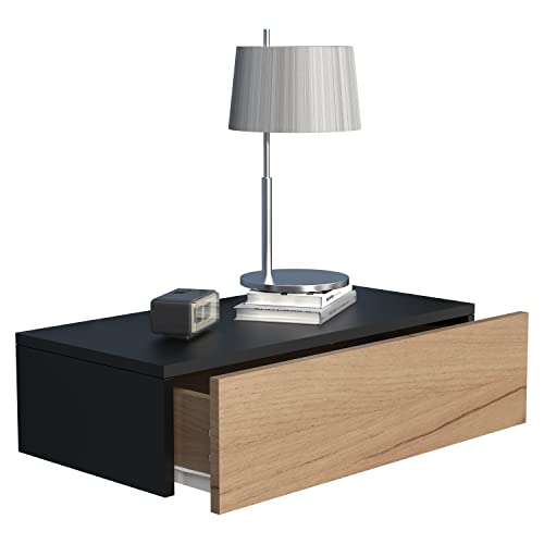 VCM Nachtschrank | Wandschublade | Wandboard | Nachttisch | Maße ca H. 15 x B. 60 x T. 30 cm - Usal M 60 cm von VCM