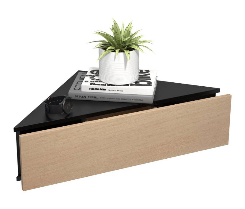 VCM Nachttisch Holz Wandschublade Eckregal Nachttisch Usal S von VCM