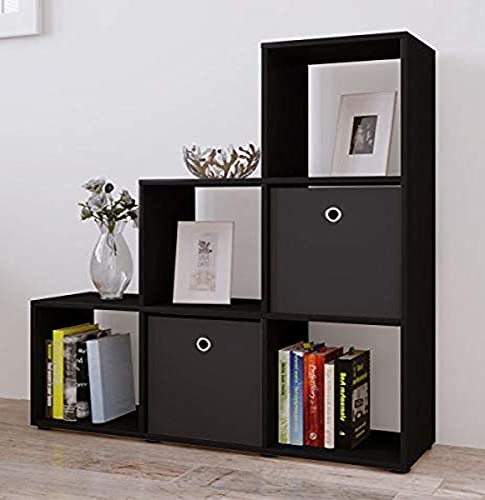 VCM Holzregal stehend | platzsparendes Regal | Maße: H. 105 x B. 108 x T. 29 cm | Elegantes Regal stehend | Aufbewahrungsregal | Bücherregal | Raumteiler- Nitas Schwarz VCM Holzregal stehend | platzsparendes Regal | Maße: H. 105 x B. 108 x T. 29 cm | Elegantes Regal stehend | Aufbewahrungsregal | Bücherregal | Raumteiler- Nitas Schwarz von VCM