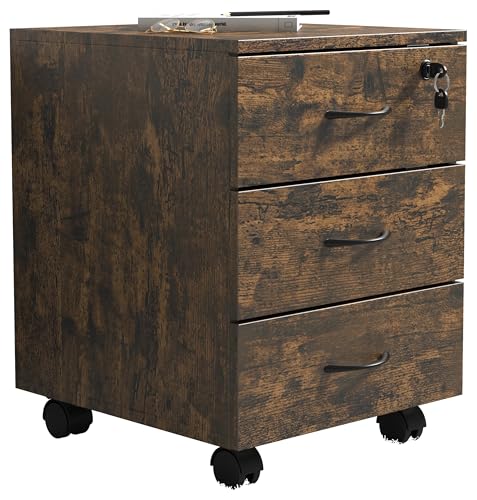 VCM Rollcontainer | Beistellcontainer mit DREI Schubladen | Maße ca. H. 55 x B. 40 x T. 44 cm | Bürocontainer abschließbar - Baula L von VCM