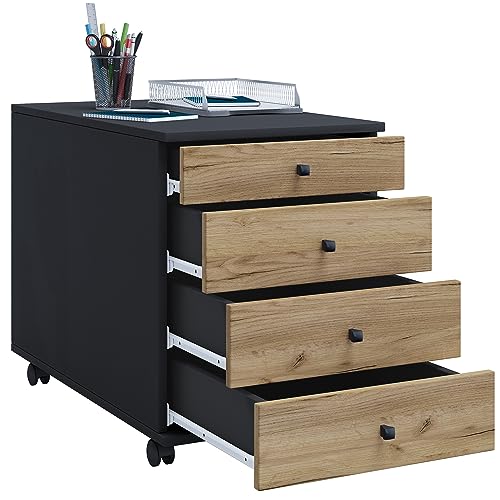 VCM Rollcontainer | Beistellcontainer mit Schubladen | Maße ca. H. 57 x B. 42 x T. 50 cm | Bürocontainer – Lona von VCM