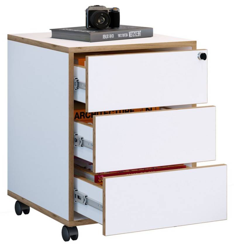 VCM Rollcontainer Holz Rollcontainer Bürocontainer Salia 3 Schublade von VCM
