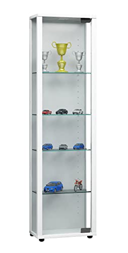 VCM Glasvitrine stehend | Vitrine Glas mit ESG-Sicherheitsglas | Maße ca. H. 115 x B. 33 x T. 18 cm | Standvitrine Glas | Modern und platzsparend | Glas Vitrinenschrank – Edana Mini Weiß VCM Glasvitrine stehend | Vitrine Glas mit ESG-Sicherheitsglas | Maße ca. H. 115 x B. 33 x T. 18 cm | Standvitrine Glas | Modern und platzsparend | Glas Vitrinenschrank – Edana Mini Weiß von VCM