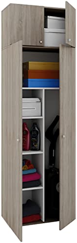 VCM Besenschrank | 6 Fächer | Maße B. 70 x H. 238 x T. 40 cm | Haushaltsschrank | Mehrzweckschrank | Aufsatz mit Zwei Türen - Vandol Sonoma-Eiche VCM Besenschrank | 6 Fächer | Maße B. 70 x H. 238 x T. 40 cm | Haushaltsschrank | Mehrzweckschrank | Aufsatz mit Zwei Türen - Vandol Sonoma-Eiche von VCM