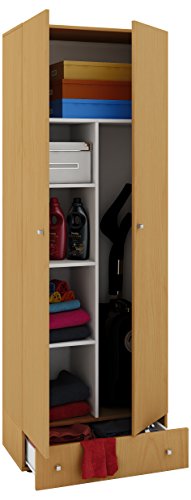 VCM Schrank Staubsauger Universal Mehrzweckschrank Putzschrank Buche, 198 x 70 x 40 cm "Vandol" Auswahlmöglichkeiten von VCM