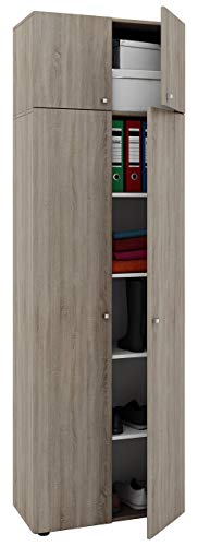 VCM Schrank Universal Mehrzweckschrank Dielenschrank Holz sonoma-eiche 218 x 70 x 40 cm "Vandol" Auswahlmöglichkeiten von VCM