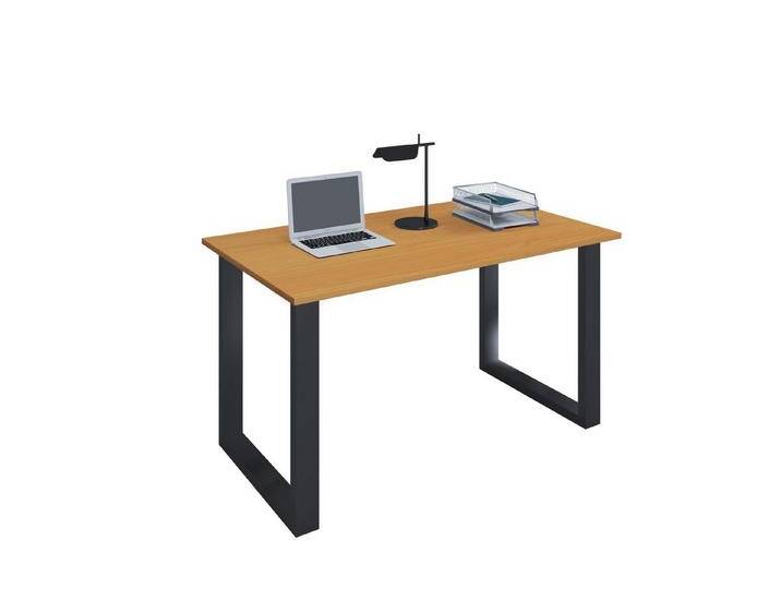 VCM Schreibtisch Büromöbel Schreibtisch Computertisch Lona U SW, goldfarben von VCM