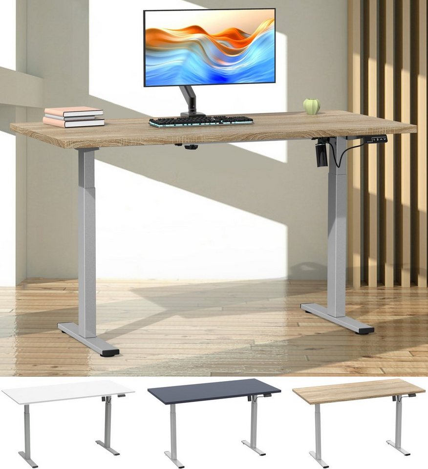 VCM Schreibtisch Höhenverstellbarer Schreibtisch Lona 110x80 SI von VCM