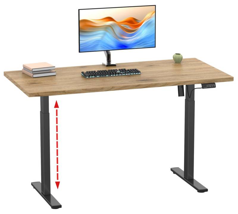 VCM Schreibtisch Höhenverstellbarer Schreibtisch Lona 110x80 sw von VCM
