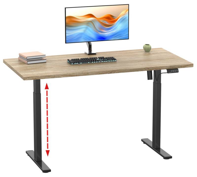 VCM Schreibtisch Höhenverstellbarer Schreibtisch Lona 140x50 Sw von VCM