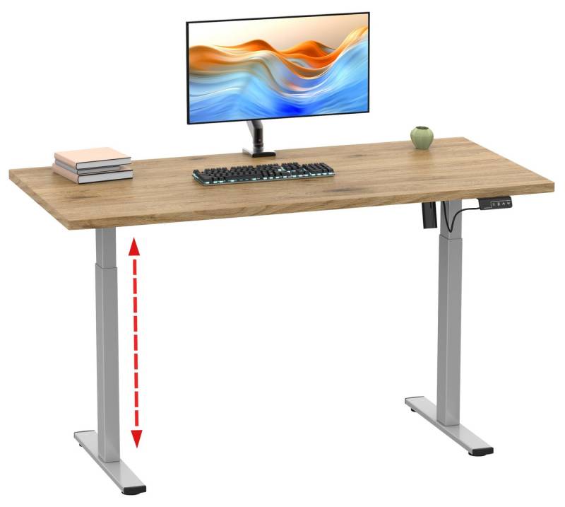 VCM Schreibtisch Höhenverstellbares Schreibtisch Lona 110x50 SI von VCM