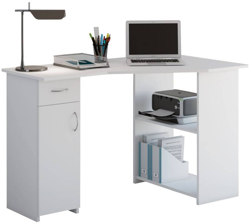 VCM Schreibtisch Holz Eckschreibtisch Schreibtisch Bürotisch Linzia von VCM