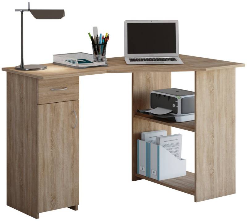 VCM Schreibtisch Holz Eckschreibtisch Schreibtisch Bürotisch Linzia von VCM