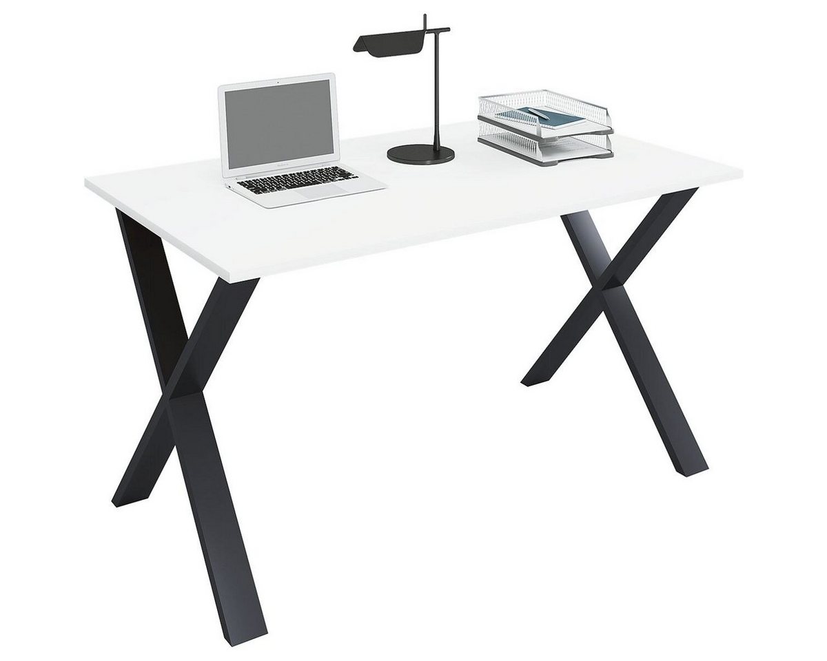VCM Schreibtisch Lona, rechteckig, Tiefe 50 cm, X-Fuß schwarz von VCM