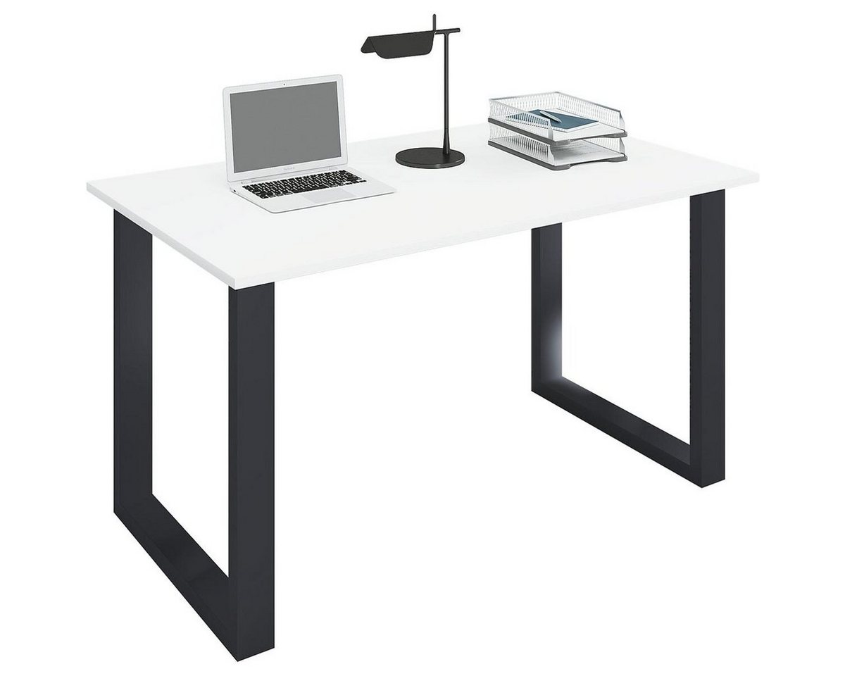 VCM Schreibtisch Lona, rechteckig, Tiefe 80 cm, Bügel-Fuß schwarz von VCM
