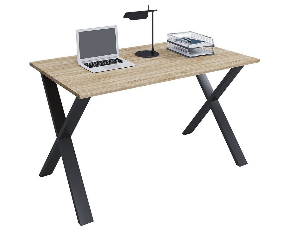 VCM Schreibtisch Lona, rechteckig, Tiefe 80 cm, X-Fuß schwarz von VCM