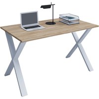 VCM Schreibtisch "Lona" 110x80 X-Fußgestell Sonoma-Eiche/Weiß von VCM