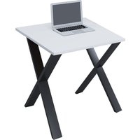 Schreibtisch "Lona" 80x80 X-Fußgestell Weiß/Schwarz von VCM