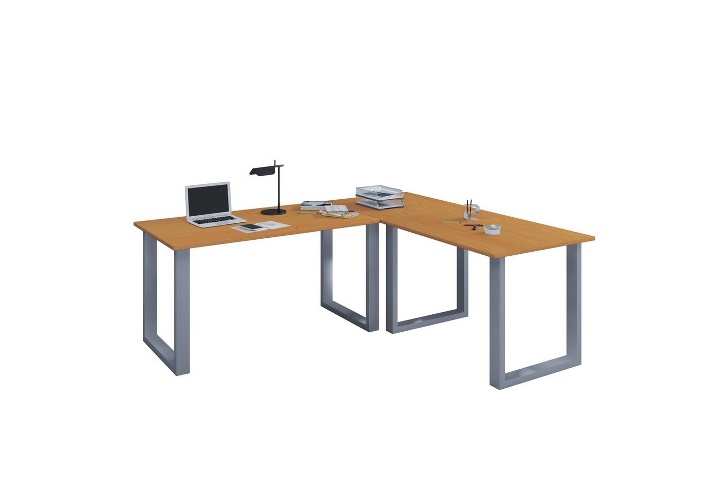 VCM Schreibtisch U Schreibtisch Eckschreibtisch L Form 190x130x50 von VCM