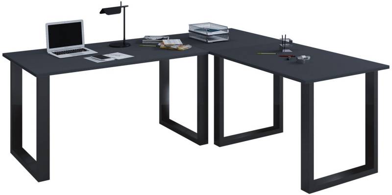 VCM Schreibtisch U Schreibtisch Eckschreibtisch L Form 190x160x80 von VCM