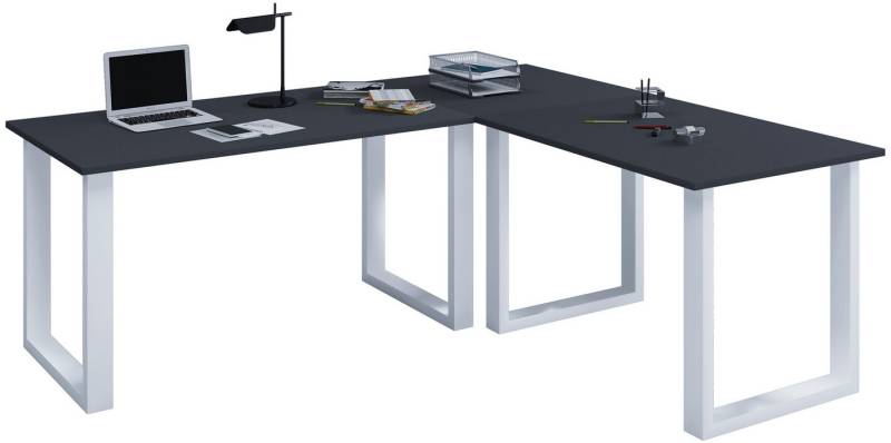 VCM Schreibtisch U Schreibtisch Eckschreibtisch L Form 190x160x80 von VCM