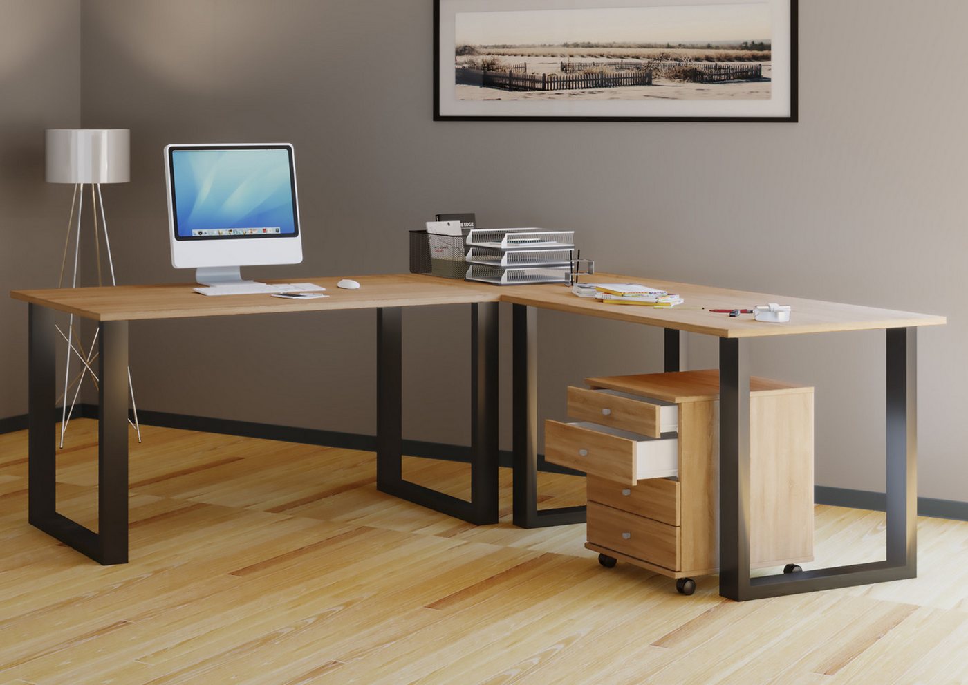 VCM Schreibtisch U Schreibtisch Eckschreibtisch L Form 220x190x80 VCM Schreibtisch U Schreibtisch Eckschreibtisch L Form 220x190x80 von VCM