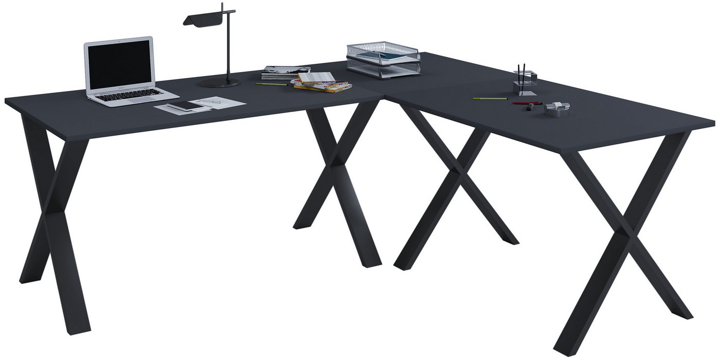 VCM Schreibtisch X Schreibtisch Eckschreibtisch L Form 160x130x50 VCM Schreibtisch X Schreibtisch Eckschreibtisch L Form 160x130x50 von VCM