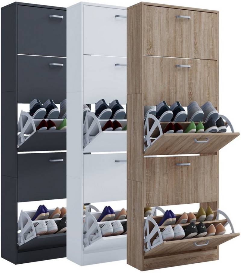 VCM Schuhschrank Holz Regal Schuhschrank Schuhkipper Serie Sipos XL von VCM