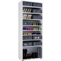 VCM Schuhschrank »Vandol I«, BxHxL: 37 x 180 x 71 cm, Holzwerkstoff - weiss von VCM