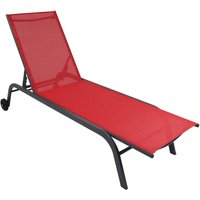 VCM Sonnenliege Sonlas rot Textilene B/H/L: ca. 58x32x192 cm von VCM